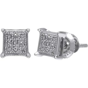 Pendientes de Diamantes Naturales de 0.15 Quilates, Corte Redondo, Chapados en Rodio, Plata de Ley 925, Color G-H, Claridad I, 7 mm, para Uso Diario de Mujer - Product Image 1