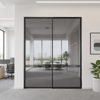 Porte d'entrée en alliage d'aluminium de style européen YDNCN, double vitrage, verre trempé, étanche, pour villa, appartement, garantie 5 ans