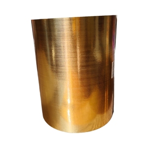 Papier <span class=keywords><strong>UDV</strong></span> or et argent brossé, adhésif acrylique écologique sensible à la pression, taille de rouleau simple face pour impression d'autocollants - Product Image 1