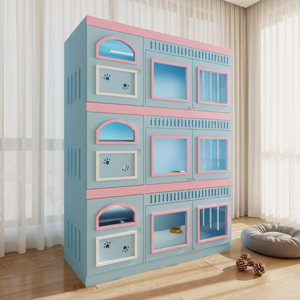 Casa de Lujo para Gatos de Vidrio y Madera con Diseño de Recinto Interior, Moderna Villa para Gatos para Tiendas de Mascotas, Hoteles para Gatos y Uso Doméstico - Product Image 6