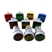 DC 12 V 24 V Tahan Air 28.5mm Kotak Persegi Lampu Mini Gauge LED Tampilan Digital Indikator Voltmeter untuk Mobil untuk Kapal