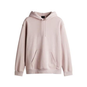 Sweat-shirt à capuche uni pour homme, design minimaliste et linéaire, en tons neutres, tissu écologique, respirant et à séchage rapide - Product Image 2