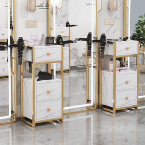 Nouveau design de mobilier de salon : Chariot de beauté doré amovible pour maquillage et rangement - Product Image 5