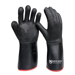 Gants en néoprène Seeway Extreme isolés en caoutchouc imperméable résistant à la chaleur pour griller le barbecue Protection anti-chaleur des mains et des bras - Product Image 1