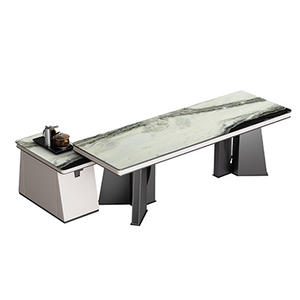 Mesa de Centro Moderna Personalizada de Mármol Blanco Panda, Piedra Natural con Acabado Pulido para Uso en Interiores para Hoteles - Product Image 1