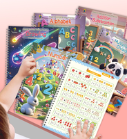 Neues Beliebtes Buntes Unisex Kinder-Lernheft zum Schreibenlernen, Auswischbares Übungsheft für Englische Buchstaben und Zahlen