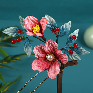 Diseño original, estilo nuevo, estilo antiguo, juvenil, horquilla china con flor en degradado rosa, bata de la mañana, maquillaje Hanfu, Hanfu - Product Image 2