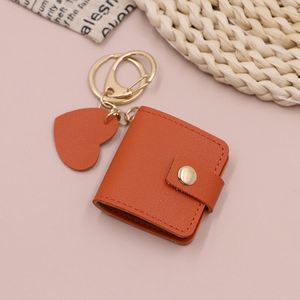 Personalized Colorful PU Leather Mini Heart Photo Keychain Pendant Picture Holder Portable Album Storage Birthday Wedding <b>Gifts</b> - Product Image 3