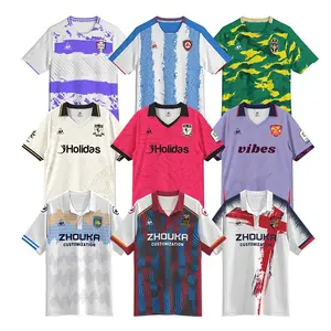 High Quality Retro Club Team Soccer Wear Uniform Football Shirt Custom Sublimation Embroidery Men Soccer Jersey With Collar