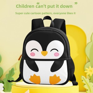 <span class=keywords><strong>Zaino</strong></span> Cartone Animato per Asilo Nido per Bambini e Bambine dai 2 ai 5 Anni, <span class=keywords><strong>Zaino</strong></span> Piccolo Pinguino, Borsa a Doppia Spalla Leggera e Carina - Product Image 5