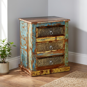 Industrial Vintage 1-Drawer Solid Wood Eco-Friendly Adjustable Storage <b>Cabinet</b> for Living Room Rustic Antique Farmhouse <b>Hall</b> - Product Image 3