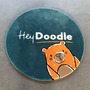 Tapis rond épais à poils longs avec motifs de cartes <span class=keywords><strong>du</strong></span> <span class=keywords><strong>monde</strong></span> en relief 3D, texture visuelle 3D personnalisée, bleu autour, design sculpté en 3D pour la salle à manger - Product Image 3