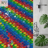Tissu Nanyee Textile de bonne qualité, fantaisie, couleur arc-en-ciel, à gros pois pailletés sur maille puissante