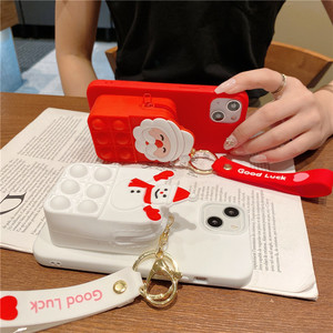 Pour silicone 3D mignon dragonne portefeuille clé sac pour iPhone 16 15 14 13Pro Max Xr Xs 7 8 <span class=keywords><strong>bulle</strong></span> jeu couverture noël coque de téléphone - Product Image 3