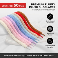 WEGOODZF Lacets Unisexe Doux et Moelleux en Peluche Personnalisés de Haute Qualité 9 MM d'Épaisseur pour Baskets, Chaussures de Toile et Chaussures de Sport Décontractées (Paire)