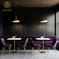 Ensemble table et chaises en marbre moderne avec banquette durable pour café, restaurant, hôtel et brasserie
