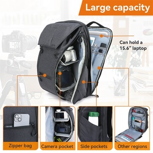 กระเป๋าเป้สะพายหลังสำหรับช่างภาพพร้อมโลโก้สั่งทำพิเศษ ขนาดกะทัดรัด 15 ลิตร พร้อมช่องใส่แล็ปท็อป 15.6 นิ้ว ช่องเข้าถึงด้านข้างแบบดึงเร็ว - Product Image 6