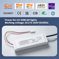 Alimentation d'urgence LED 50W avec batterie LiFePO4 12,8V, autonomie 60-180 min, certifiée CE RoHS, courant constant AC85-265V