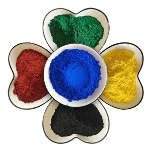 Polvo de óxido de hierro Polvo de pigmento sintético de óxido de hierro rojo amarillo verde negro para pavimentación de hormigón