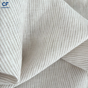 Tessuto in <span class=keywords><strong>Lino</strong></span> a Righe Colorate <span class=keywords><strong>Arancione</strong></span> Blu, <span class=keywords><strong>Lino</strong></span> a Righe Sottili Blu Navy, Morbido Tessuto Effetto Stone-washed per Camicie e Abiti - Product Image 5