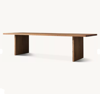 Table à manger rectangulaire en chêne massif RH, mobilier moderne de luxe pour la maison, appartement, bureau, table de conférence 8 places