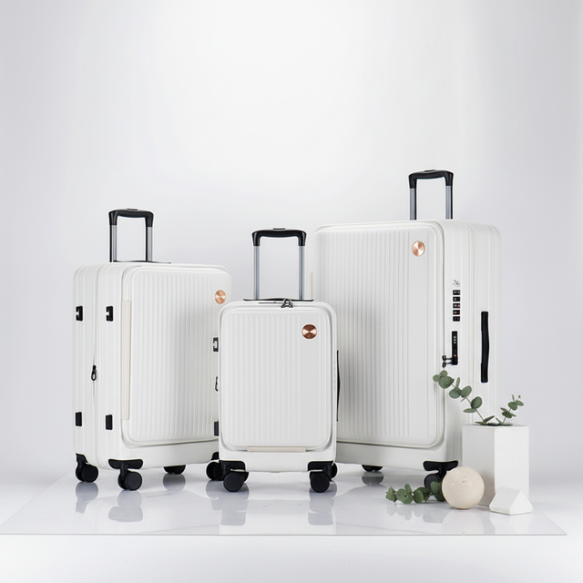Front Opening Large Capacity Suitcase PC Travel Luggage 20/24/ 28inch Three-Piece Set PC Material Rolling Luggage