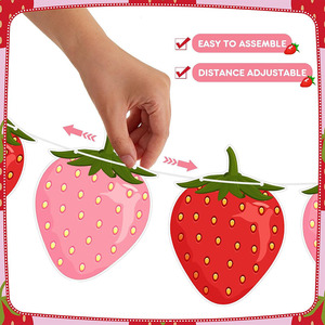Strawberry Hanging <b>Banner</b> Birthday Party Decorations Oval Fruit Pattern Durable Venue Setup Props - Product Image 5