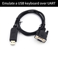 Convertidor de Teclado Serial RS232 a USB 2.0 HID, Adaptador con Cable Recto DB9 Hembra para Computadora