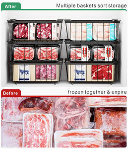 Wire Basket / Freezer Storage Basket / Metal Storage <b>Rack</b> / Food Organizer / Refrigerator Basket / Heavy Duty - Product Image 4