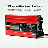 Contrôleur solaire MPPT abaisseur de tension 12A 25A 700W 1400W pour recharge de véhicules électriques, compatible batteries au plomb-acide et au lithium LiFePO4 48V/60V/72V