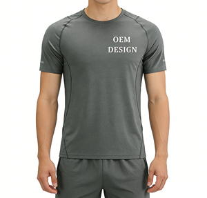 T-shirts personnalisés en gros pour hommes grandes tailles, protection UV, légers, amples, en polyester et élasthanne pour la gym - Product Image 1