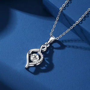 MN13 Regalos de Boda, Joyería con Dije de Corazón, Diamante Certificado GRA, Plata de Ley 925, Collar con Colgante de Moissanita VVS para Mujer - Product Image 3