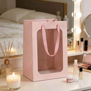 Bolsas de Papel Personalizadas con Asas y Ventanas Transparentes, Ideales para Empacar Flores Secas y Regalos Florales Frescos - Product Image 6