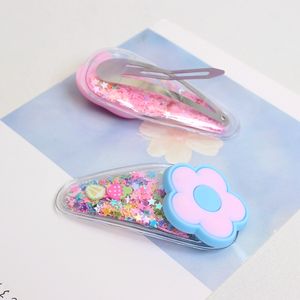 Neue kinderfarbe Treibsand transparente Haarschnalle niedlicher Cartoon-Haarclip 2 Paare süßes Farbe für Kinder - Product Image 6