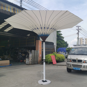 Nouveau design parapluie électrique de piscine de ligne de jardin de tulipes rondes résistantes aux UV avec parasol à led pour villa - Product Image 1