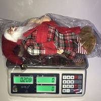Ensemble de figurines M. et Mme Père Noël, poupées de Noël en couple, figurines debout de Père Noël et de Mme Père Noël, figurines de Père Noël à carreaux