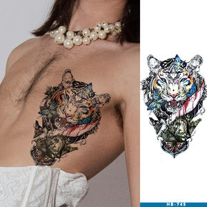 La migliore vendita personalizzata impermeabile tigre Tatoo adesivo colorato falso giaguas tatuaggio temporaneo per gli uomini - Product Image 1