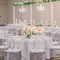 Chaises Chiavari Phoenix transparentes en résine plastique claire pour événements et mariages