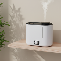 Diffuseur d'aromathérapie intelligent à ultrasons à brume froide, contrôle de l'humidité par bouton, capacité 3L, fonctionnement silencieux <36dB pour