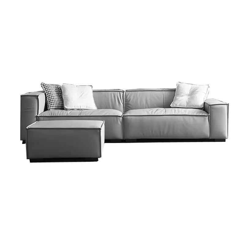 Modern Italian Style Genuine Leather Sofa Eco-friendly Upholstered 3 Seater Sofa For Living Room Office CEFS026