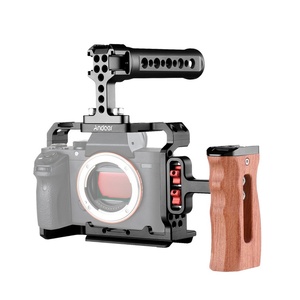 Kit de Jaula para Cámara Andoer de Aleación de Aluminio con Soporte de Video, Empuñadura Superior de Madera, Repuesto para <span class=keywords><strong>Sony</strong></span> A7R III/ A7 II/ A7III - Product Image 2