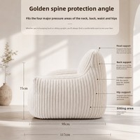 Fauteuil paresseux convertible moderne en velours imitation lapin, confortable, en mousse à mémoire de forme, pour chambre et balcon