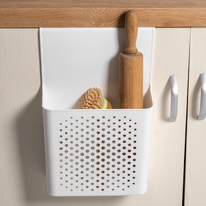 Panier de rangement suspendu Qiwang pour porte, organisateur de placard de cuisine en plastique, sans perçage, pour produits de nettoyage - Product Image 2