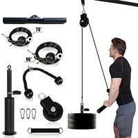Équipement et accessoires de fitness pour la maison : Système de poulie DIY pour triceps et lat pulldown, avec câble de traction et corde d'entraînement