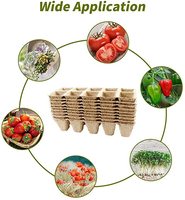 Lot de 12 plateaux de germination des semis plants biologiques et tasse de démarrage de graines d'herbes Pots de tourbe biodégradables avec étiquettes de plantes