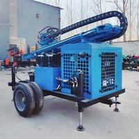 Foreuse de puits d'eau légère sur roues SM300, alimentée au diesel avec boîte de vitesses à commande hydraulique et pompe à boue, machine de forage sur site