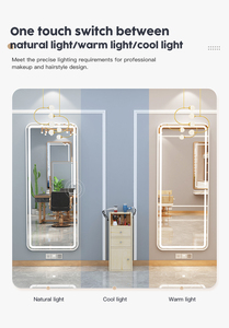 Miroir LED à prix de gros usine, mobilier de salon, miroir de coiffure haute définition avec cadre en aluminium - Product Image 2