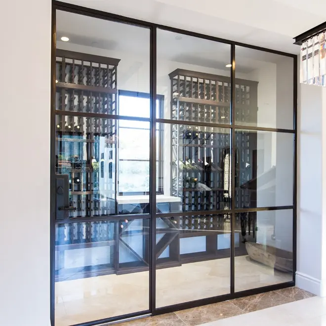 Puertas de entrada delantera de cristal, puerta de acero con acristalamiento, diseño moderno, Exterior, hierro forjado, francés, gran oferta