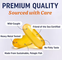 Capsules molles d'huile de foie de morue oméga-3 à haute teneur en huile de poisson de mer profonde EPA DHA soutient le système immunitaire Stock de boîte naturelle disponible