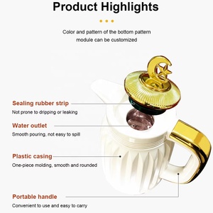 Compra al por Mayor de Cafetera Árabe de Oriente Medio, <span class=keywords><strong>Termo</strong></span> de Plástico Rosa, Jarra Térmica al Vacío de 1000 ml, Juego de Termos Árabes - Product Image 3